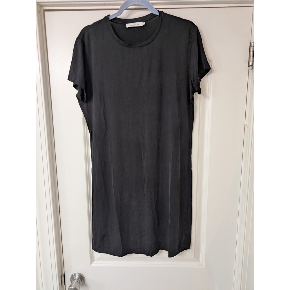 Samsoe Samsoe Womens Black Short Sleeve Crew Neck T-Shirt Dress Size Small basic
